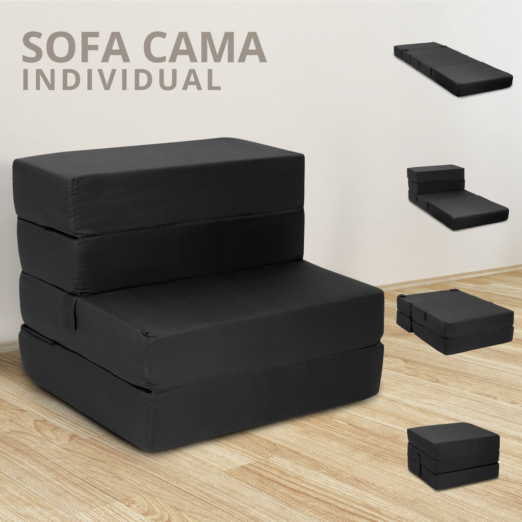 Sofa Cama Individual Colchon Plegable Sillon Portatil 2 En 1