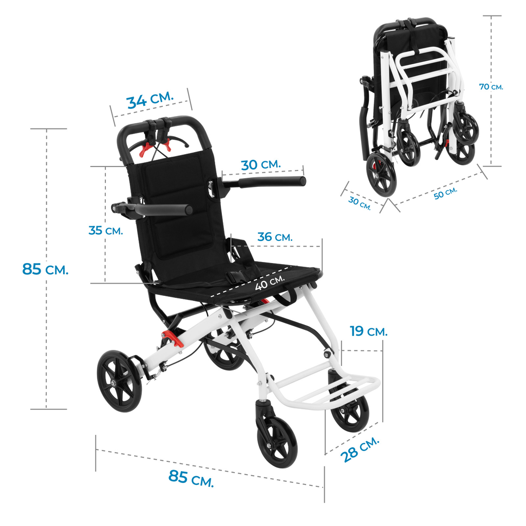 Silla De Ruedas Plegable Traslado Ligera Resistente Segura