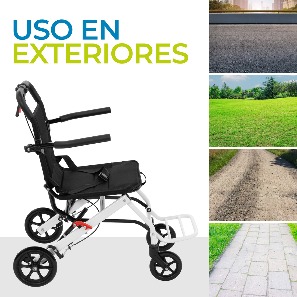 Silla De Ruedas Plegable Traslado Ligera Resistente Segura
