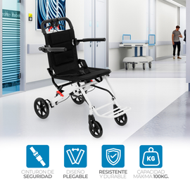 Silla De Ruedas Plegable Traslado Ligera Resistente Segura