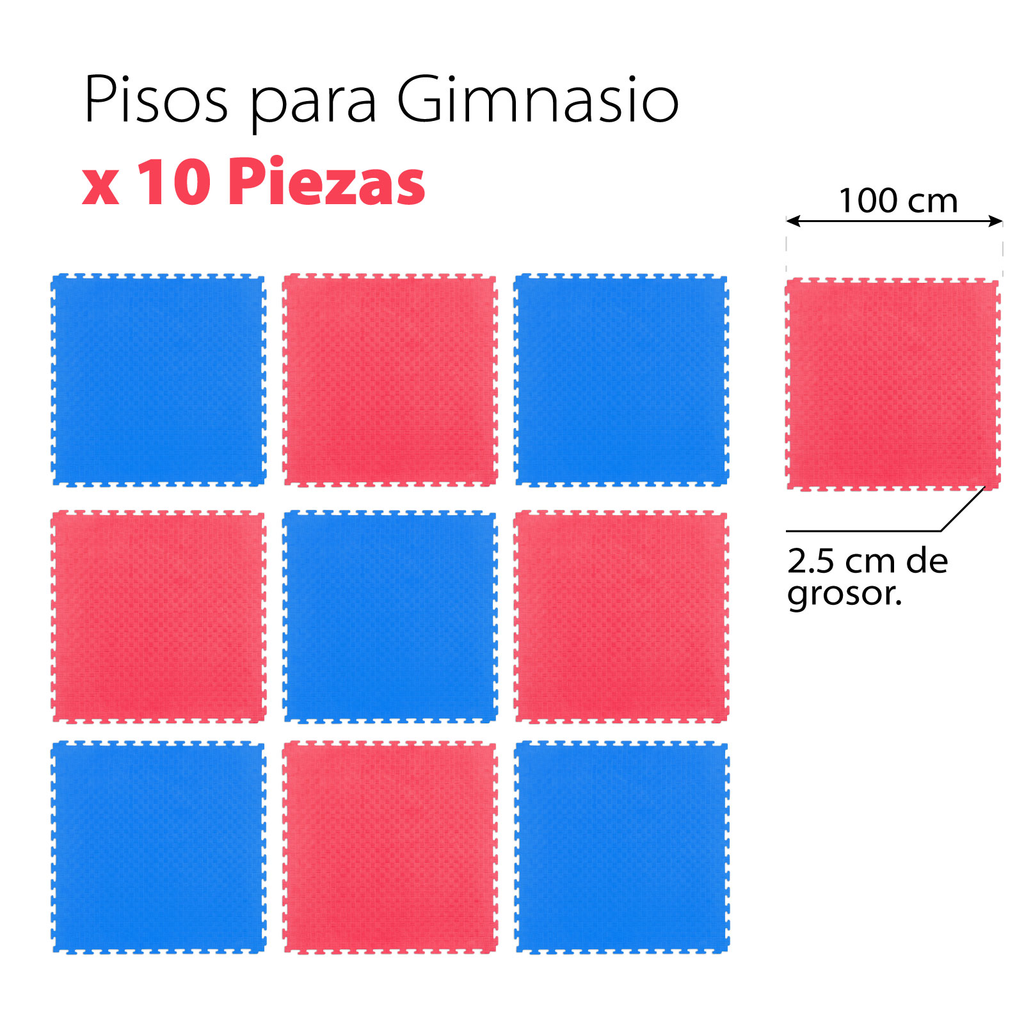 Tatami Piso De Gimnasio Bicolor Alta Densidad 2.5cm 10m2