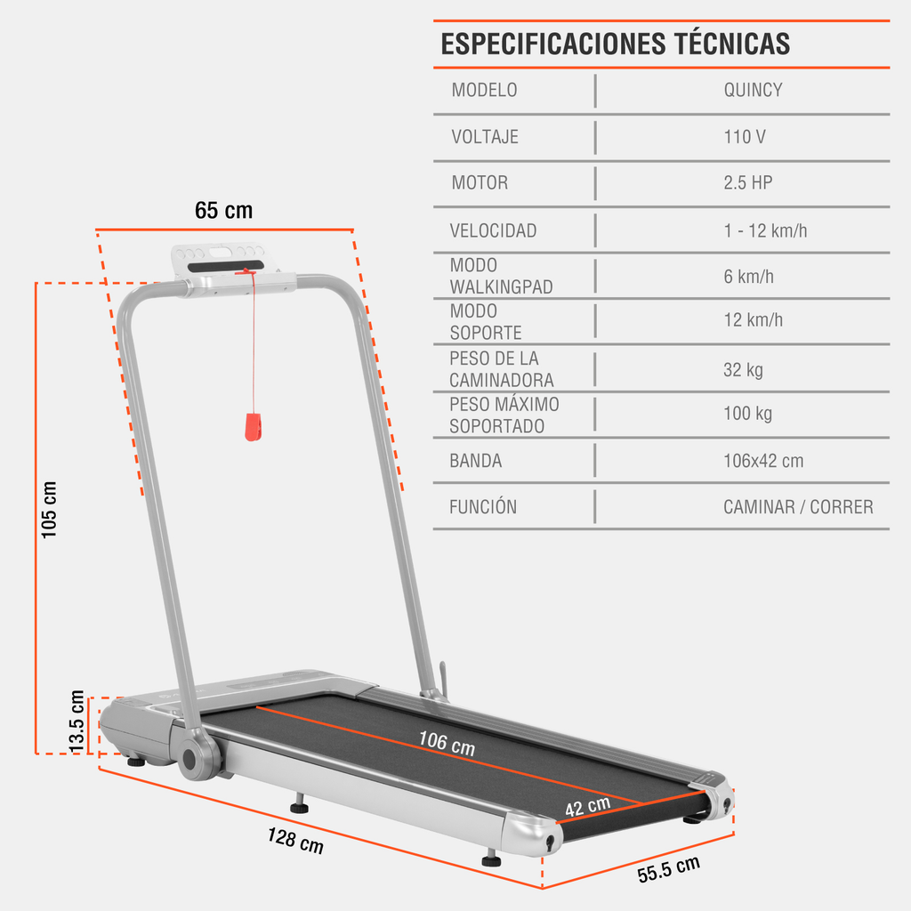 Caminadora Electrica Altera Modo 2 En 1 Control Fitness Gym