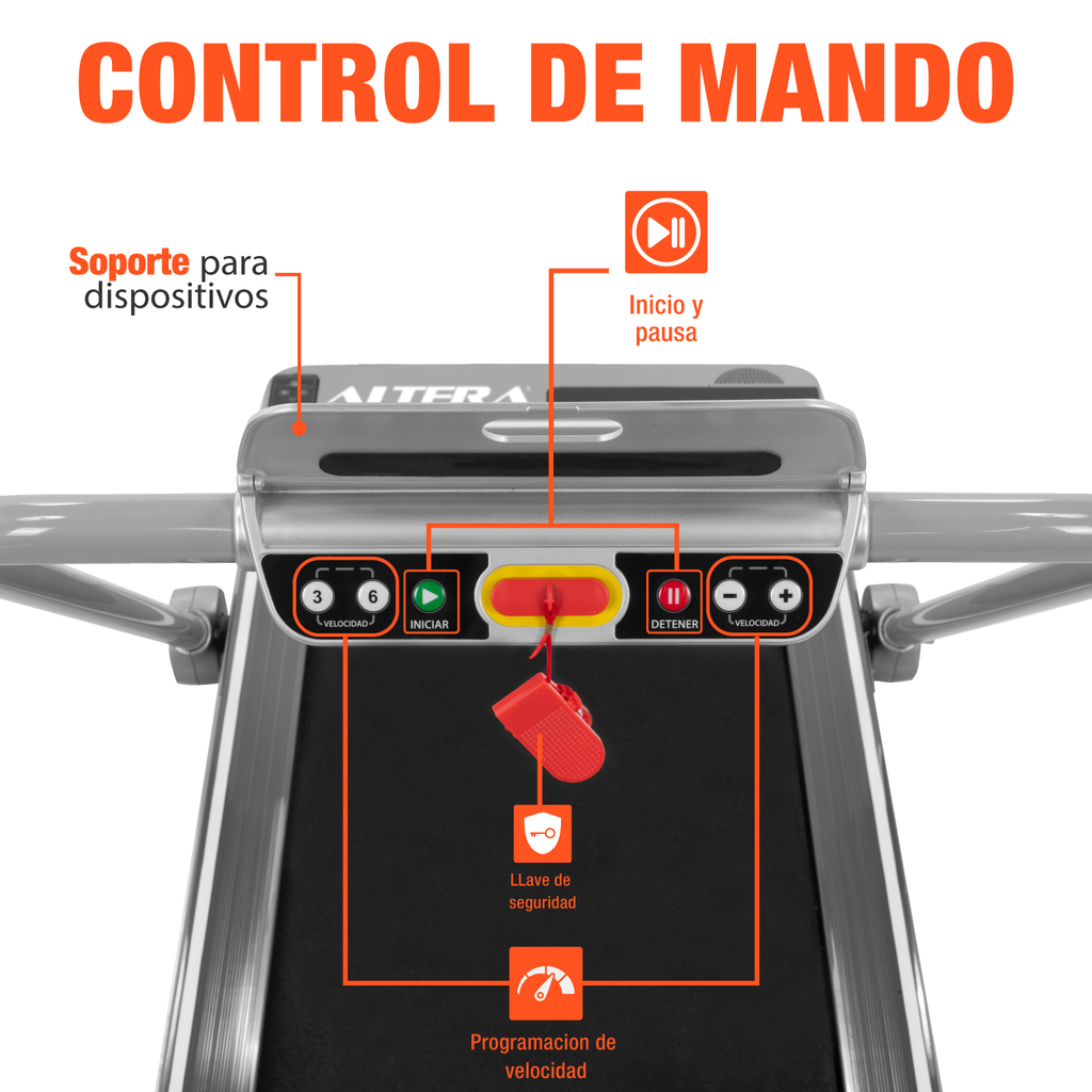 Caminadora Electrica Altera Modo 2 En 1 Control Fitness Gym