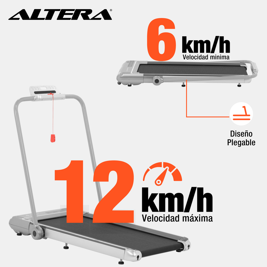 Caminadora Electrica Altera Modo 2 En 1 Control Fitness Gym