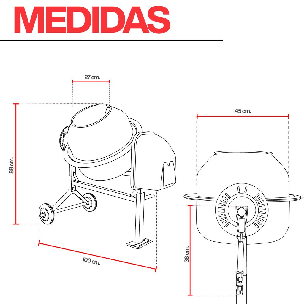 Stuka COUNTRYSIDE Revolvedora de concreto Negro/Rojo