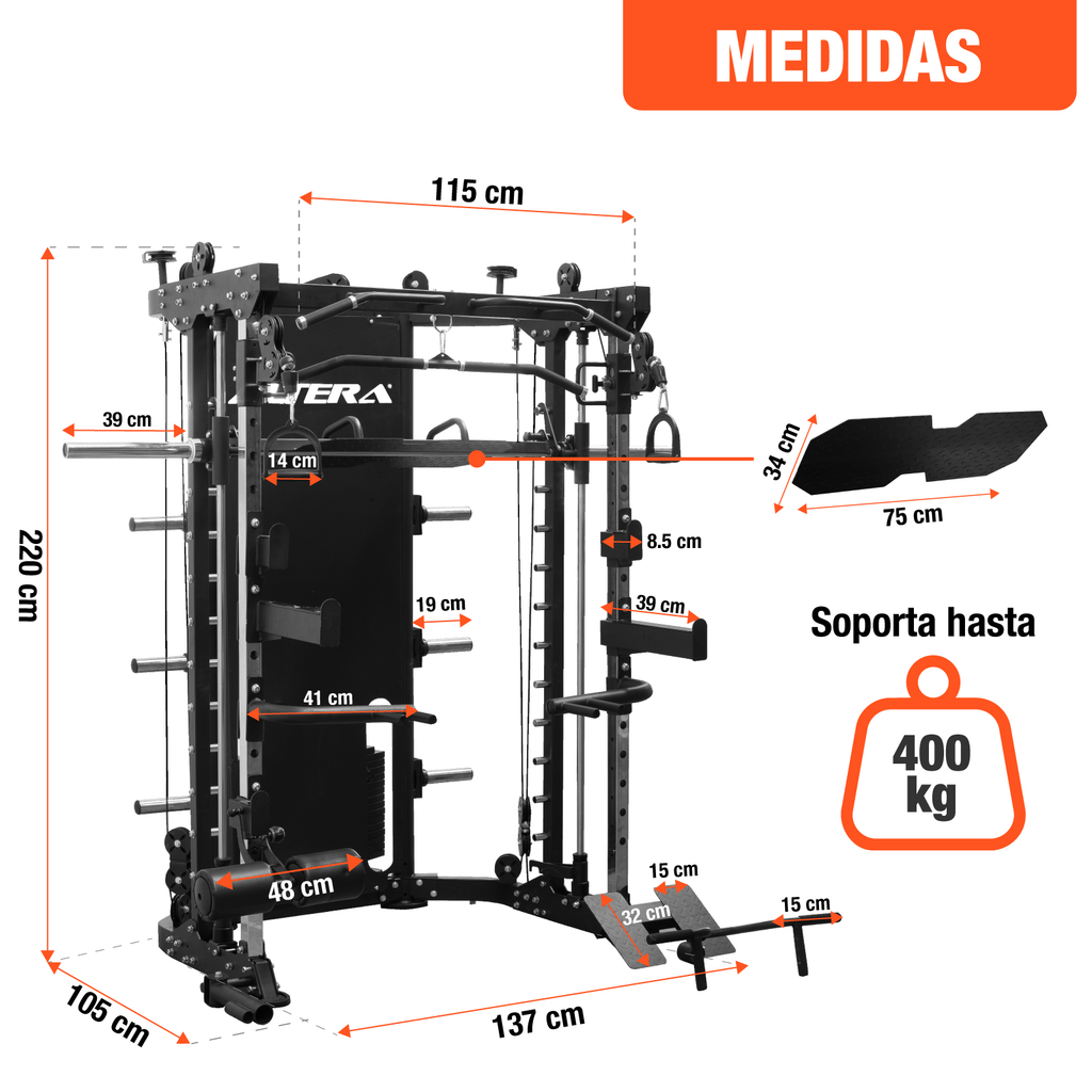 Jaula Smith Maquina Gimnasio Multifuncional Crossover Altera