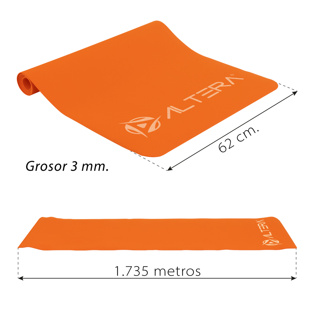 Tapete de Yoga Fitness Pilates Antiderrapante GYM 176 x 61cm