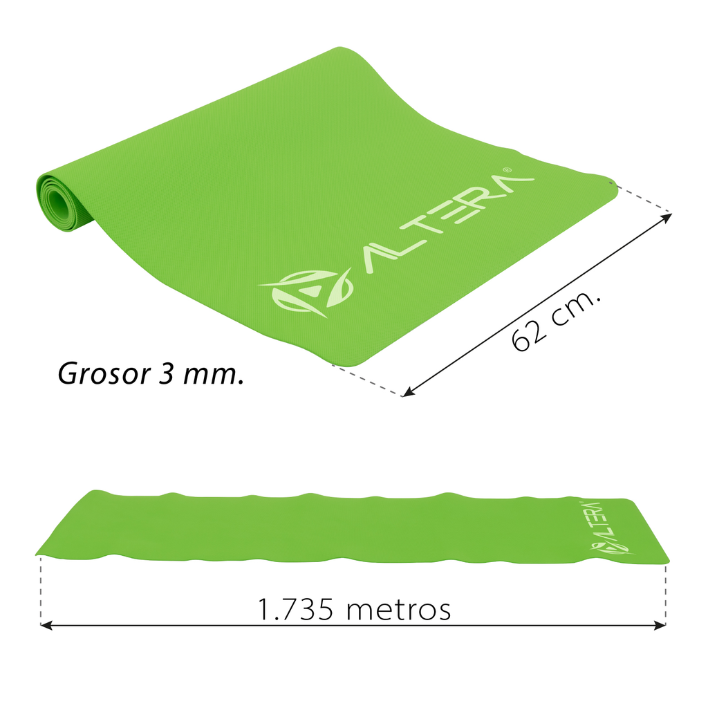 Tapete de Yoga Fitness Pilates Antiderrapante GYM 176 x 61cm