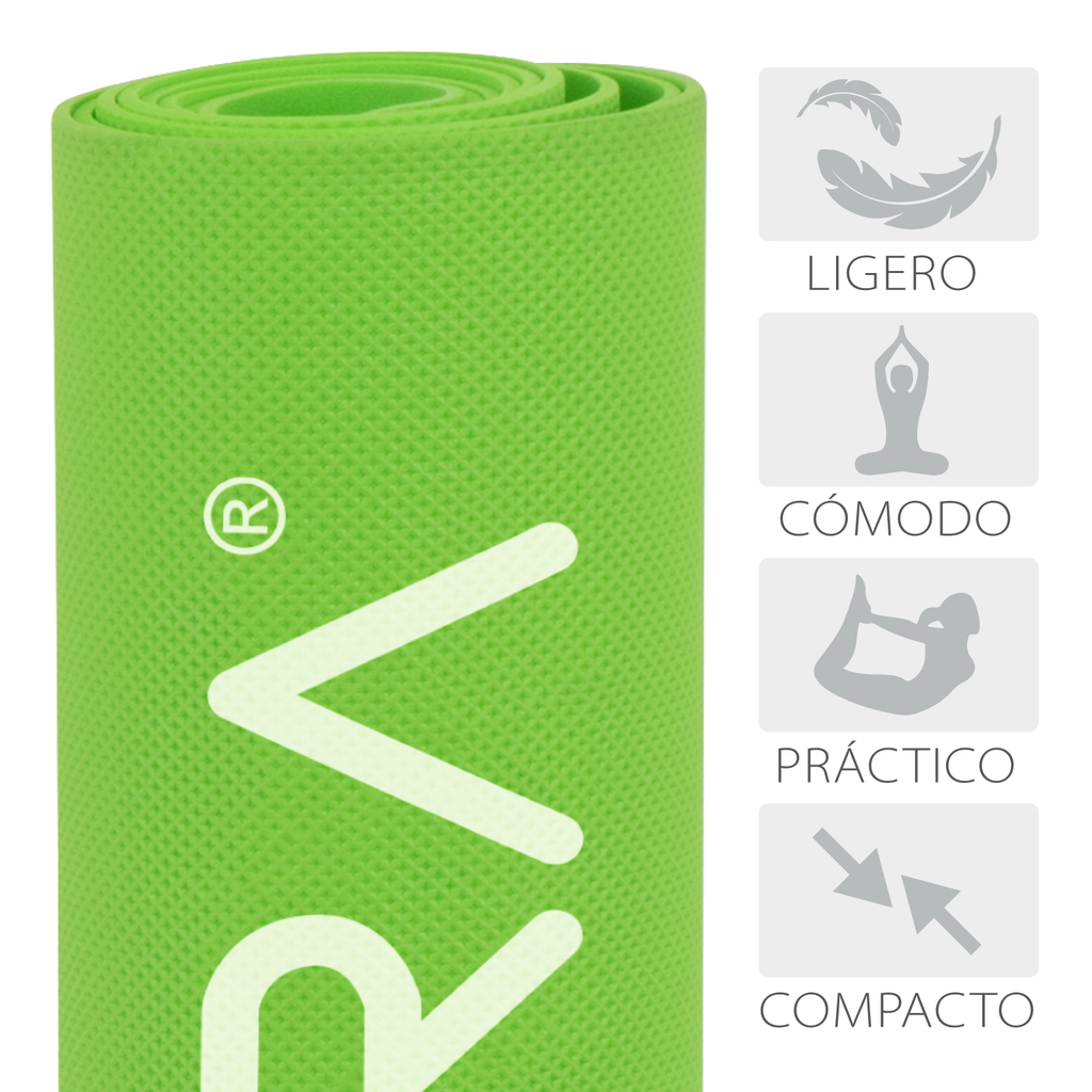 Tapete de Yoga Fitness Pilates Antiderrapante GYM 176 x 61cm