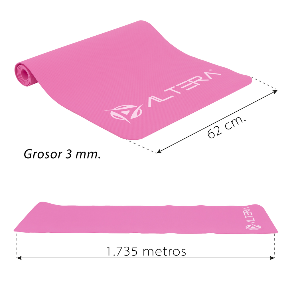 Tapete de Yoga Fitness Pilates Antiderrapante GYM 176 x 61cm