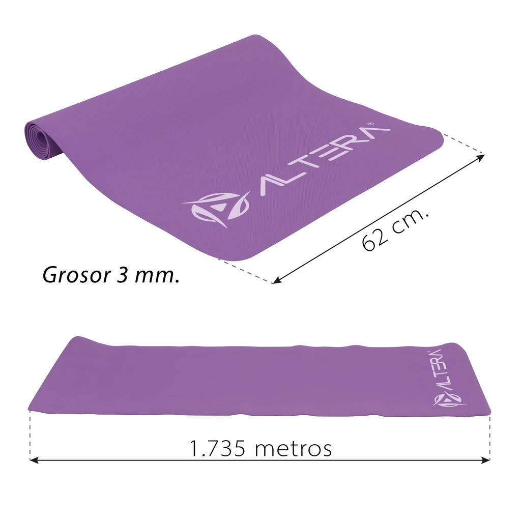 Tapete de Yoga Fitness Pilates Antiderrapante GYM 176 x 61cm