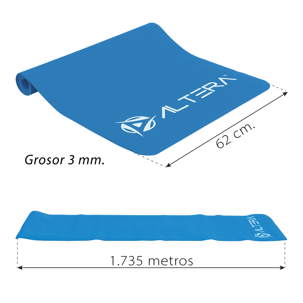 Tapete de Yoga Fitness Pilates Antiderrapante GYM 176 x 61cm