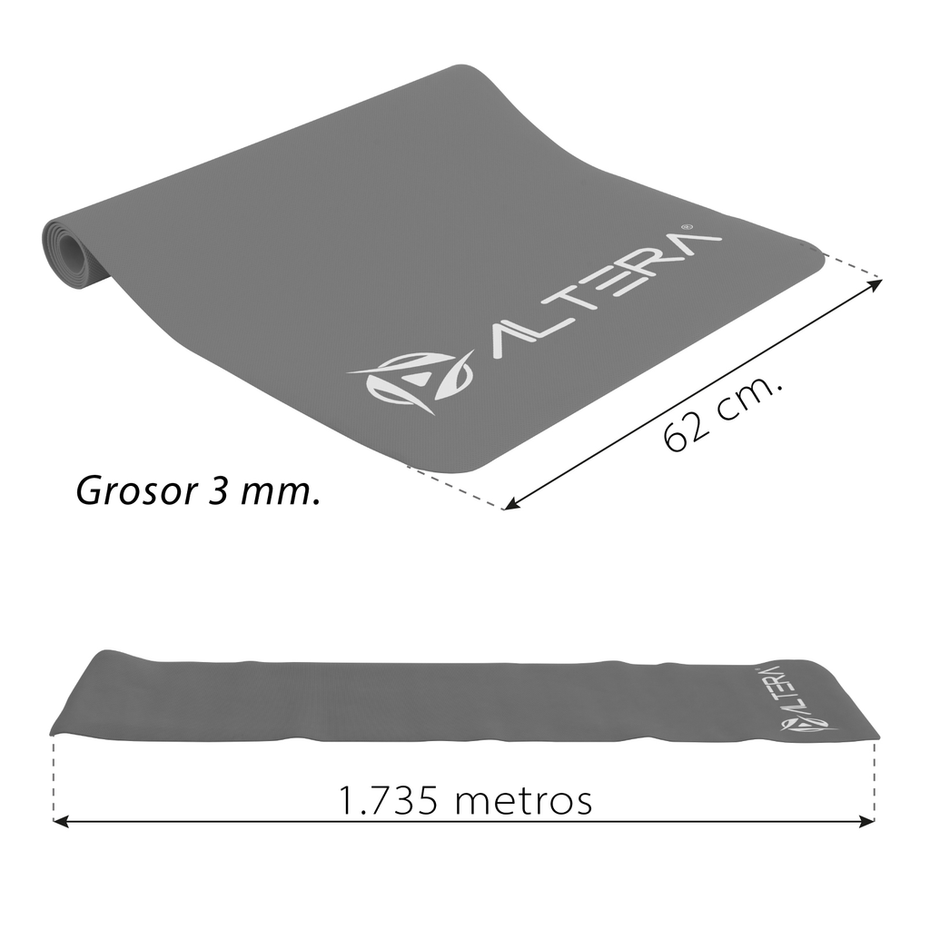 Tapete de Yoga Fitness Pilates Antiderrapante GYM 176 x 61cm