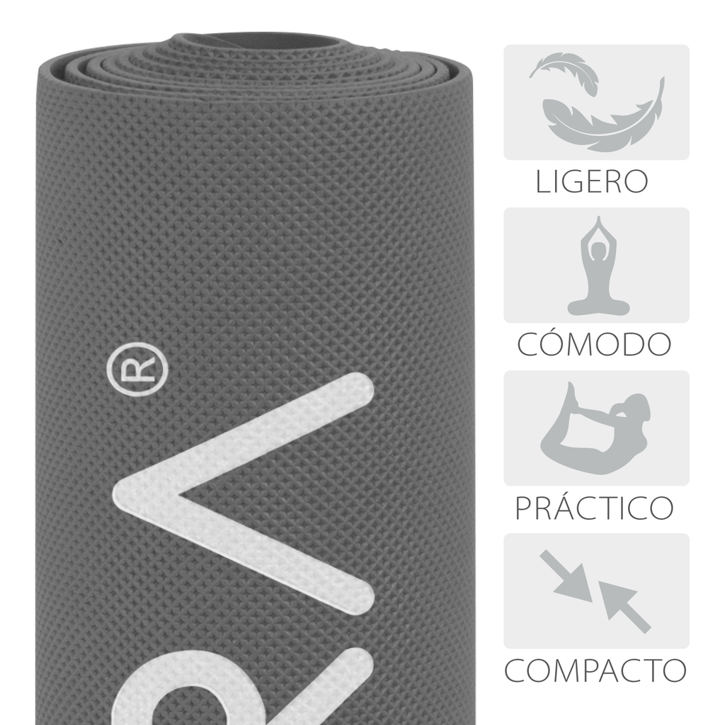 Tapete de Yoga Fitness Pilates Antiderrapante GYM 176 x 61cm