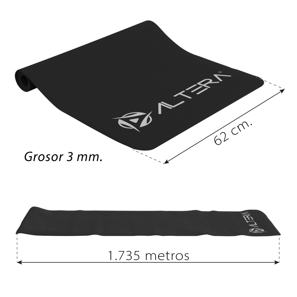 Tapete de Yoga Fitness Pilates Antiderrapante GYM 176 x 61cm