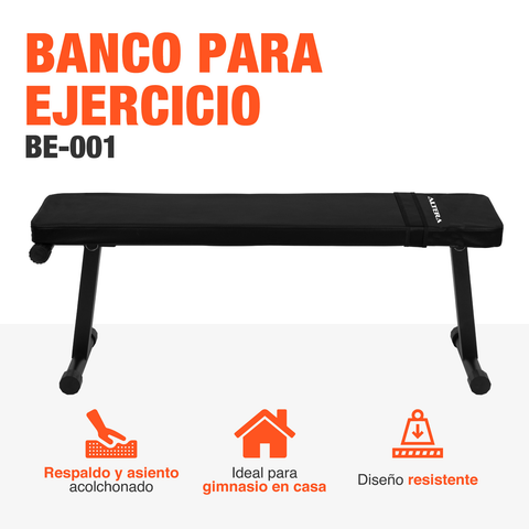 Banca Plana para Ejercicio Entrenamiento GYM Fitness en Casa