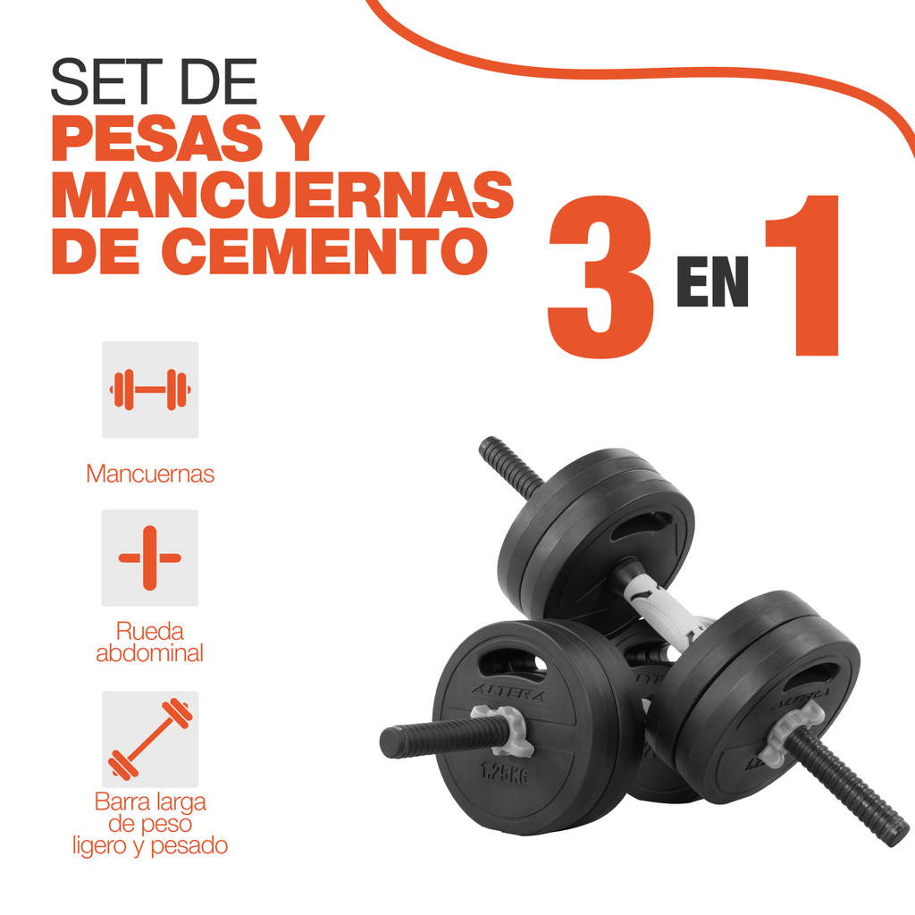 Set De Mancuernas Ajustables 15 Kg Para Ejercicio Gym Altera