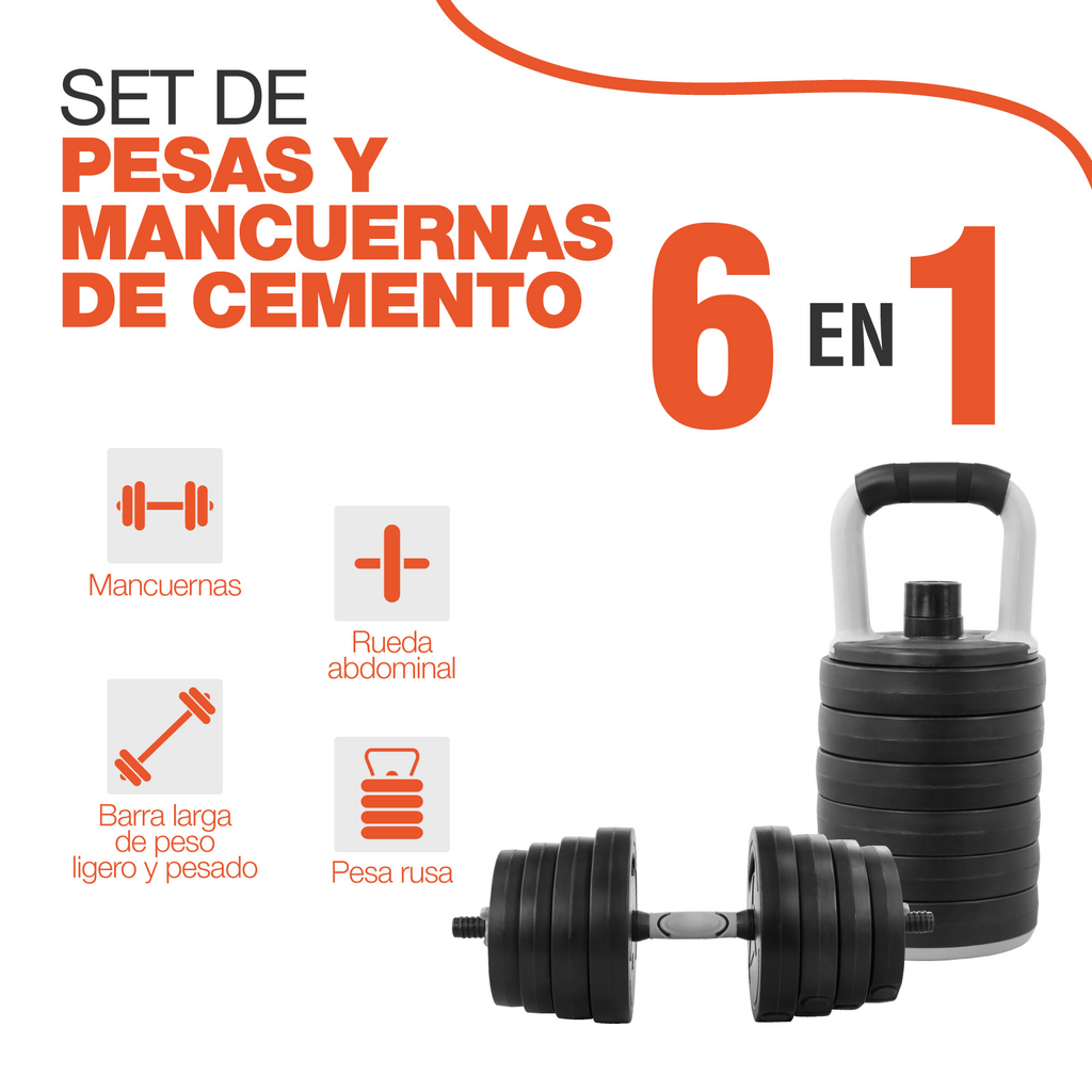 Set De Mancuernas Altera 40 Kg Pesas Kit Ejercicio Barra Z