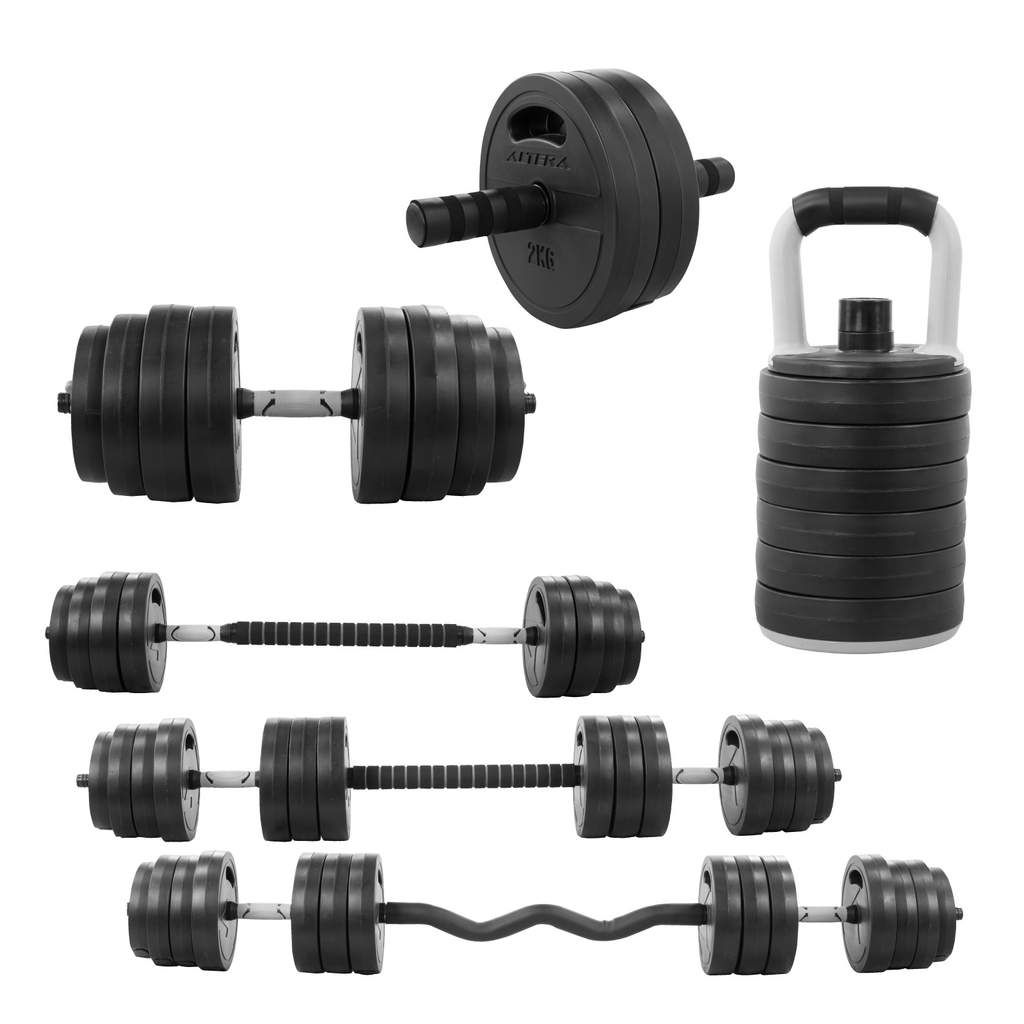 Set De Mancuernas Altera 40 Kg Pesas Kit Ejercicio Barra Z
