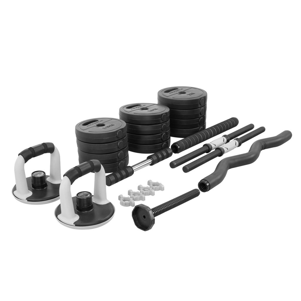 Set De Mancuernas 20 Kg Altera Ajustables Ejercicio Barra Z