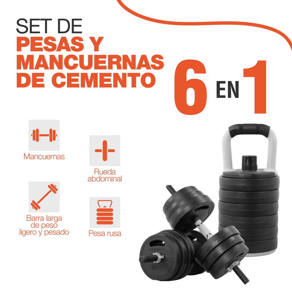 Set De Mancuernas 20 Kg Altera Ajustables Ejercicio Barra Z