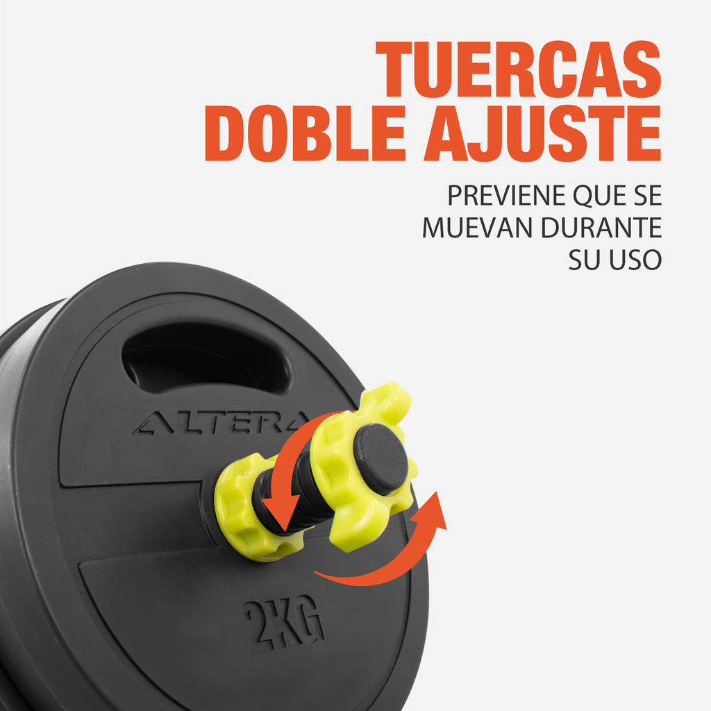 Set De Mancuernas Ajustables 15 Kg Para Ejercicio Gym Altera