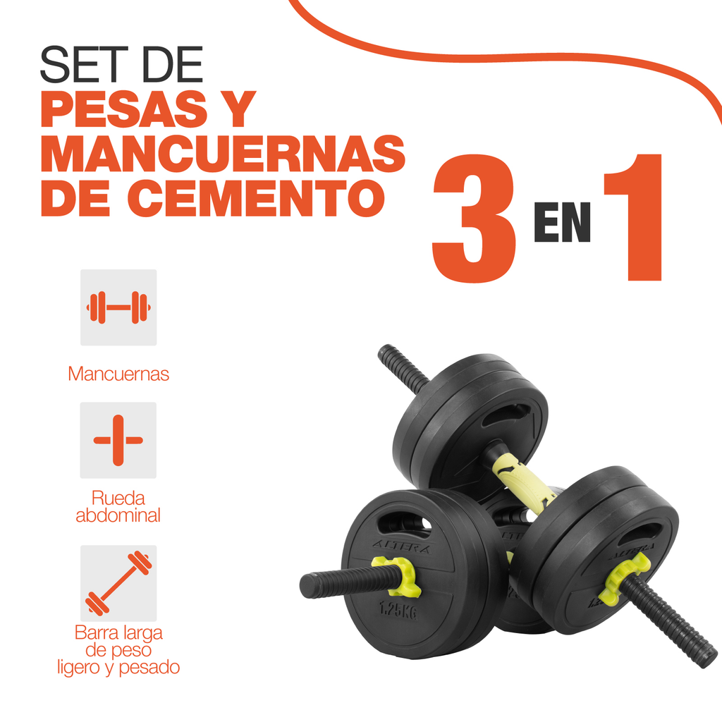Set De Mancuernas Ajustables 15 Kg Para Ejercicio Gym Altera