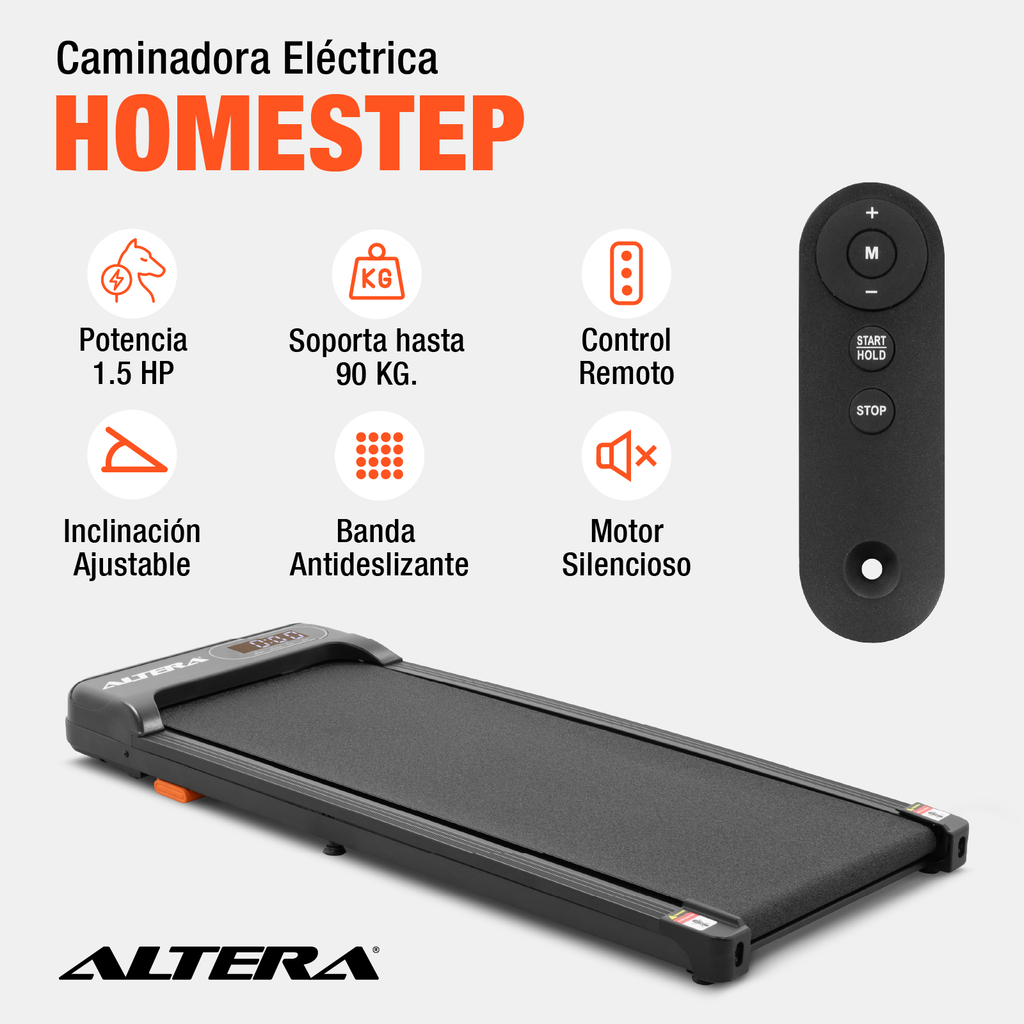 Caminadora Electrica Altera Walking Pad Portatil Elevacion