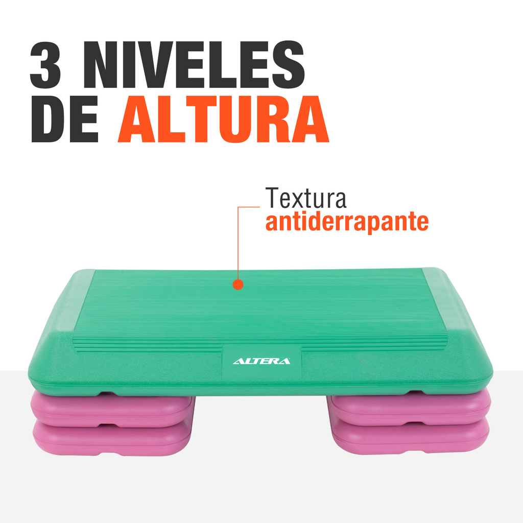 Step Banco Para Ejercicio Altera Fitness Aerobics 3 Alturas
