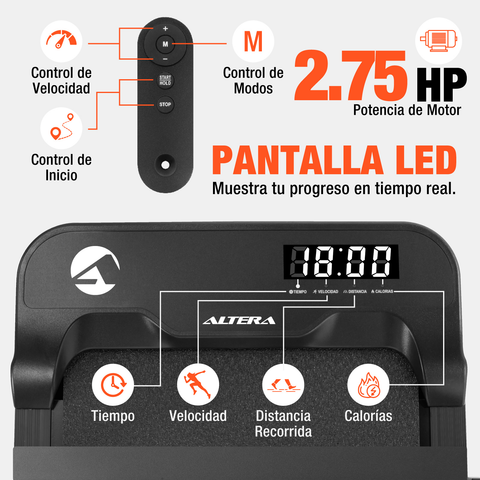 Caminadora Electrica Fitness 2.75hp Plegable Inclinacion