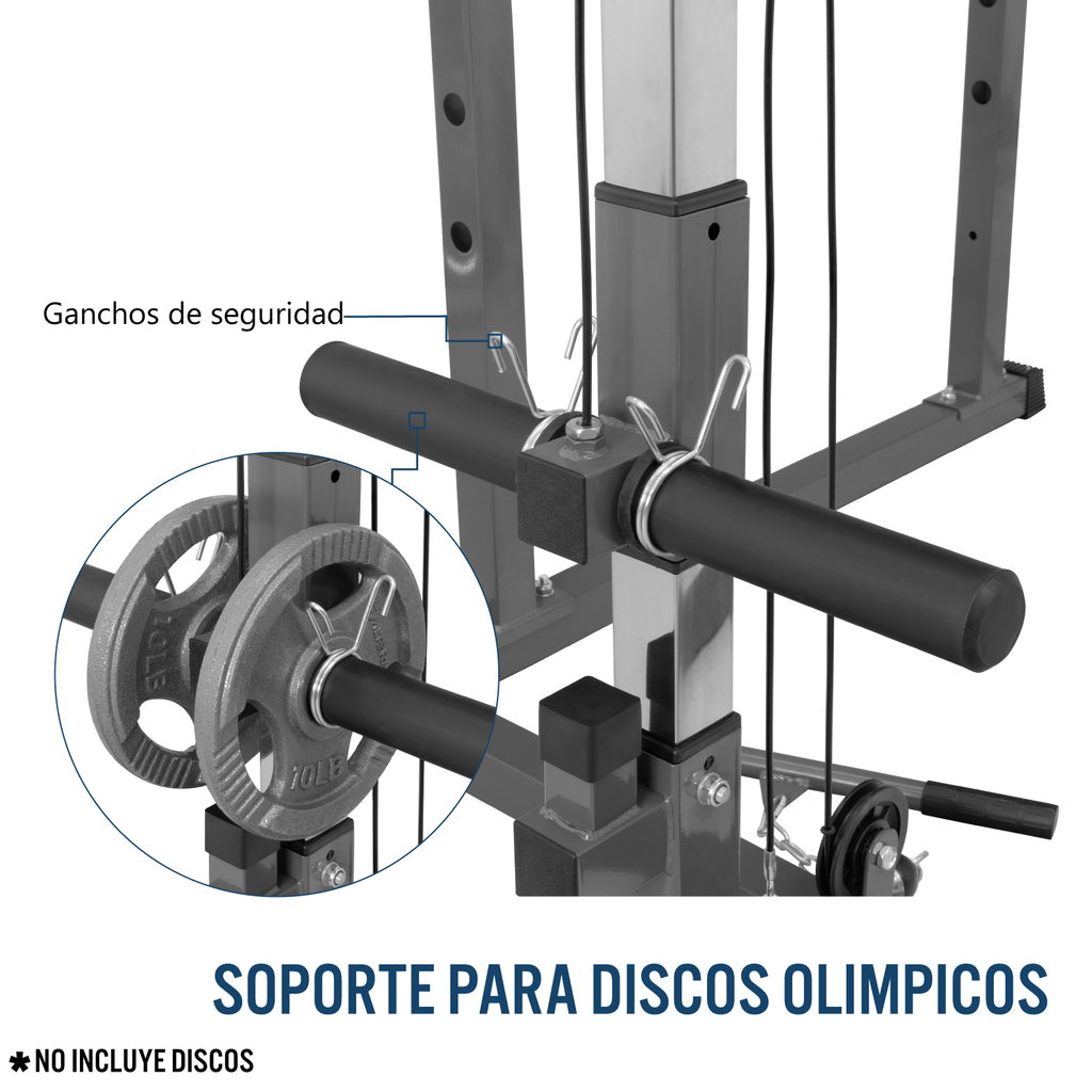 Squat Rack Tipo Jaula Sentadillas Dominadas Fondos Olimpica