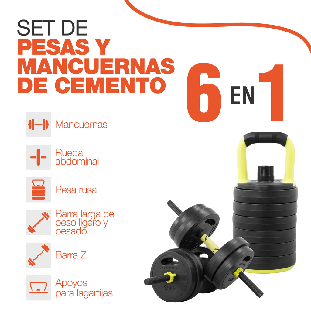 Set De Mancuernas Ajustables 15kg Altera Pesas Gym Ejercicio