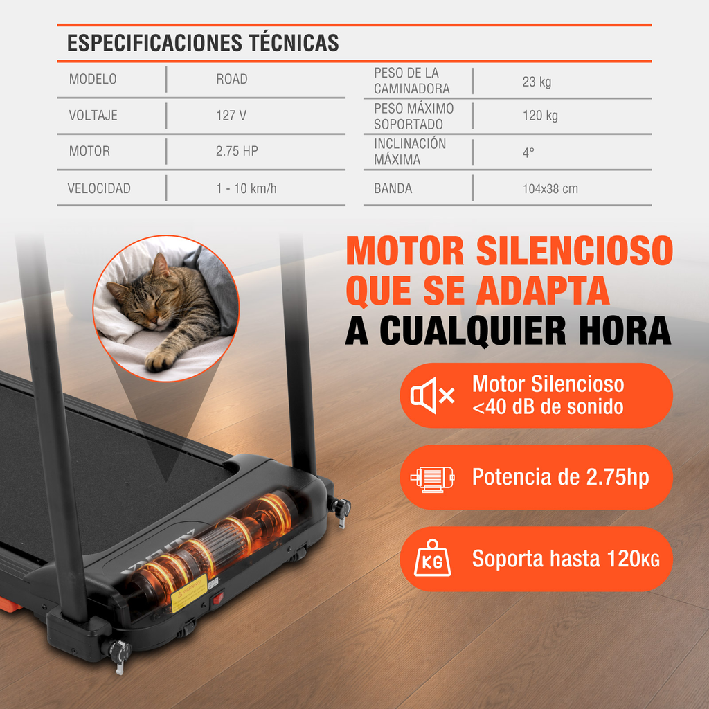Caminadora Electrica Altera Bluetooth App 10 Km Inclinacion