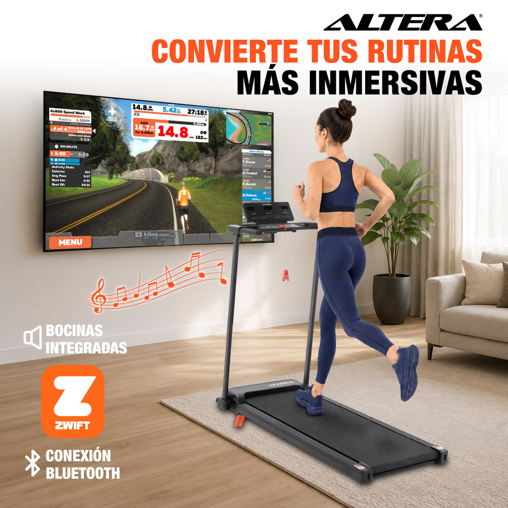 Caminadora Electrica Altera Bluetooth App 10 Km Inclinacion
