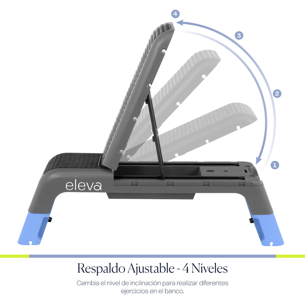 eleva Banco Multiposiciones Fitness Step Aerobicos 3 Niveles