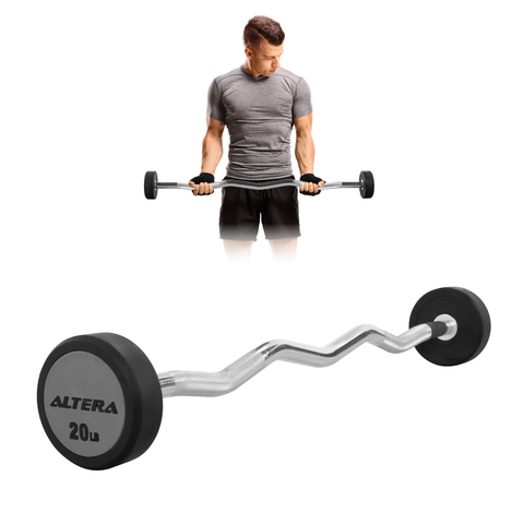 Barra Z Peso Fijo 20 Lb Integrado Acero Gimnasio Crossfit