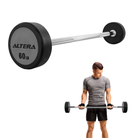 Barra Recta Peso Integrado Gym Crossfit 60lbs Fijo