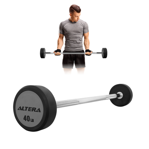 Barra Recta Peso Integrado Gym Crossfit 40 Lbs Fijo