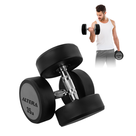Mancuernas 35 Lbs Altera Pesas Redondas Gimnasio Profesional