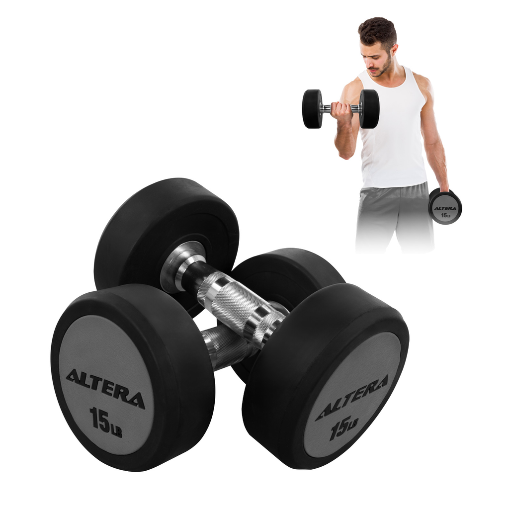 Mancuernas 15 Lbs Altera Pesas Redondas Gimnasio Profesional