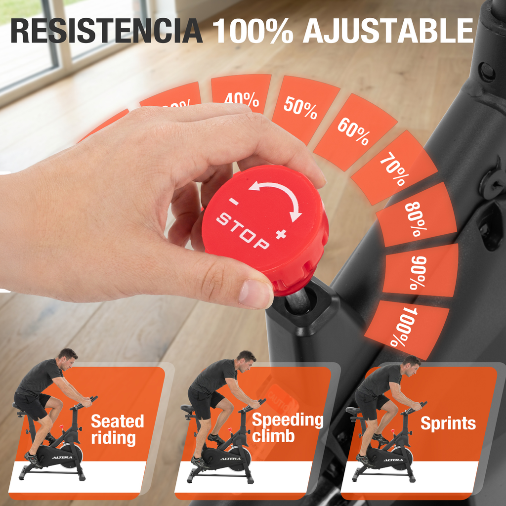Bicicleta Para Ejercicio Spinning Estatica Altera Ergonomica