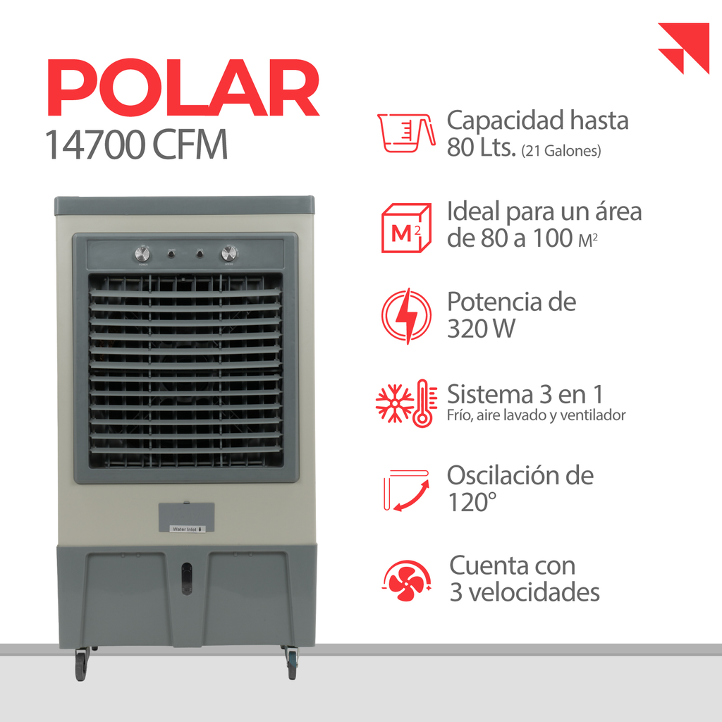 Enfriador De Aire Evaporativo Stuka Air Cooler 3 Velocidades