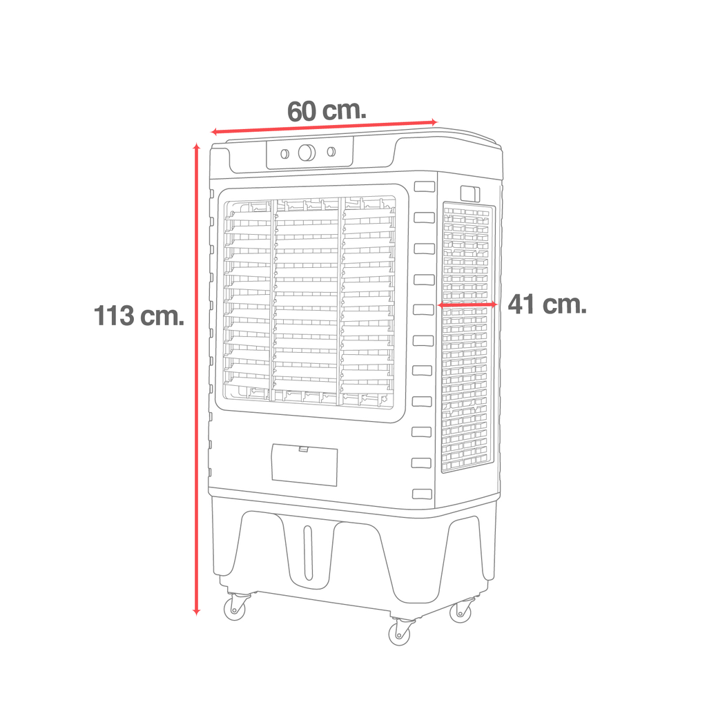 Enfriador De Aire Portátil Evaporativo De 3 Velocidades 52l
