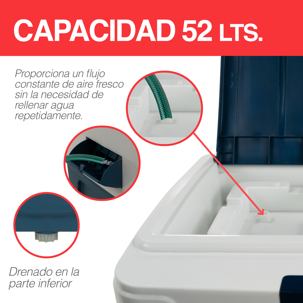 Enfriador De Aire Portátil Evaporativo De 3 Velocidades 52l