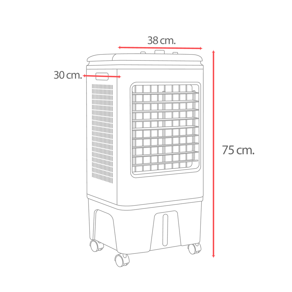 Enfriador De Aire Portátil Stuka Ventilador Cooler 3 Vel 15l