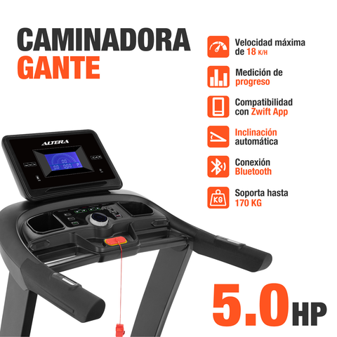 Caminadora Electrica Altera Gante 4hp Inclinacion Automatica