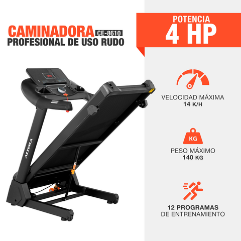 Caminadora Electrica Altera Plegable Corredora 110 V Negra