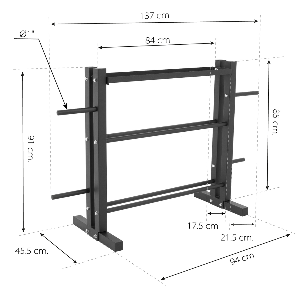 Rack De Mancuernas Altera Multifuncional Pesa Rusa Discos