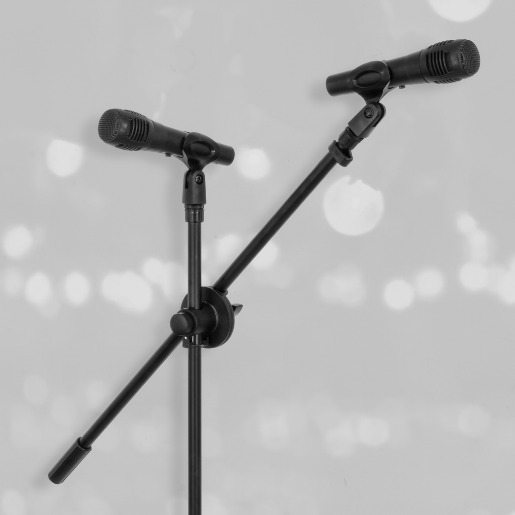Pedestal Para Micrófono Doble Boom Atril Profesional Set 4pz