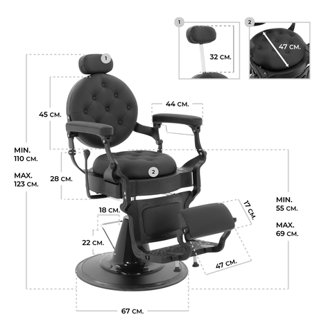 Sillon De Peluquero Antiguo Onof Vintage Reclinable Estetica